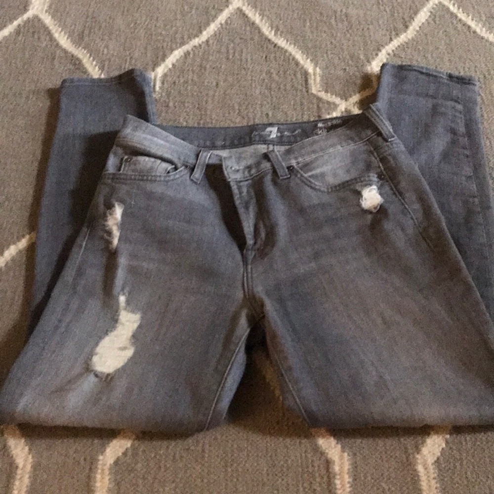 Ankle skinny 7 for all mankind grey distressed